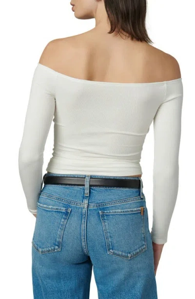 Joe's The Devin Off The Shoulder Crop Top In White