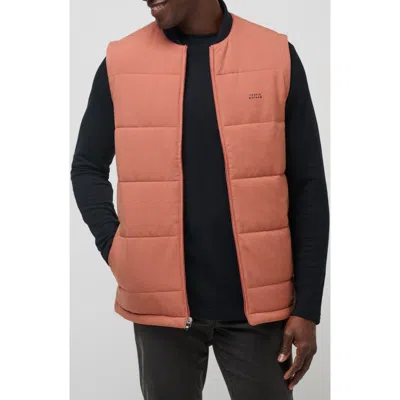 Travismathew Climate Drop Quilted Vest In Orange