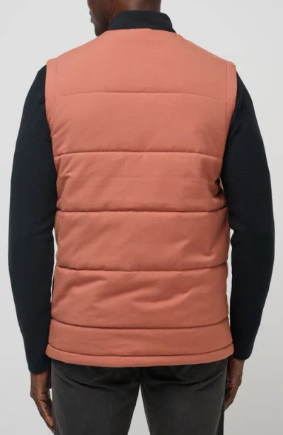 Travismathew Climate Drop Quilted Vest In Orange