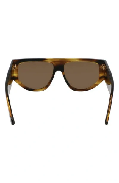 Victoria Beckham B-buckle 55mm Modified Rectangular Sunglasses In Brown