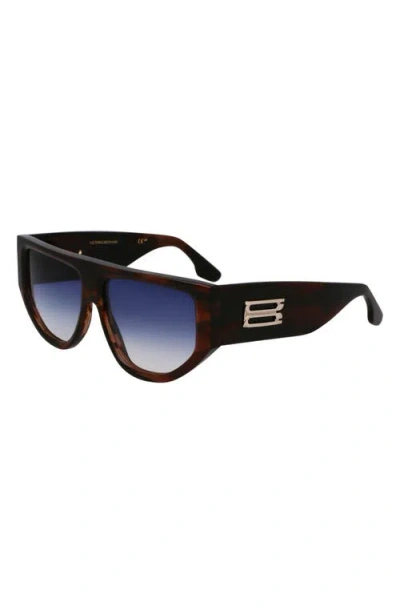 Victoria Beckham B-buckle 55mm Modified Rectangular Sunglasses In Brown