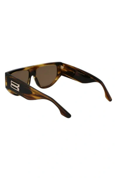 Victoria Beckham B-buckle 55mm Modified Rectangular Sunglasses In Brown