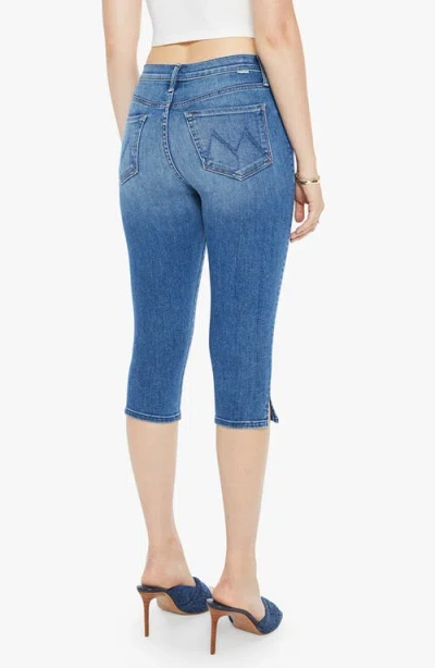Mother The Stunner Bunny Snip High Rise Cropped Jeans In Connect The Dots In Blue