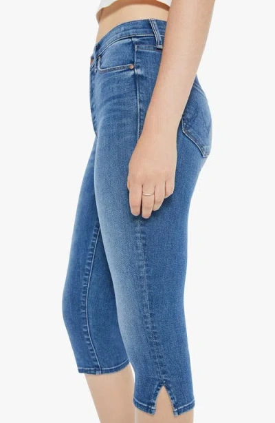 Mother The Stunner Bunny Snip High Rise Cropped Jeans In Connect The Dots In Blue