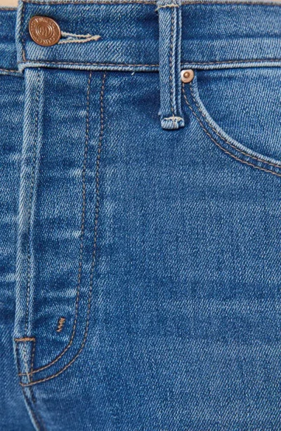 Mother The Stunner Bunny Snip High Rise Cropped Jeans In Connect The Dots In Blue