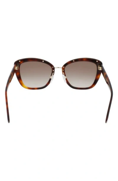 Longchamp Roseau 53mm Gradient Rectangle Sunglasses In Brown