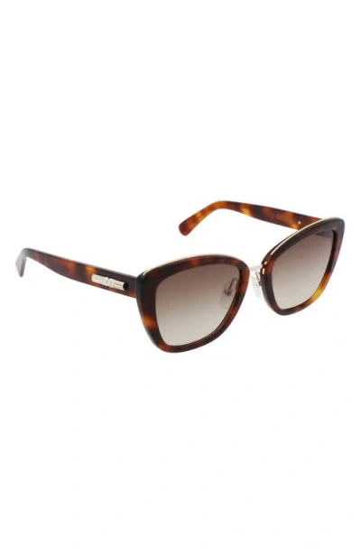 Longchamp Roseau 53mm Gradient Rectangle Sunglasses In Brown