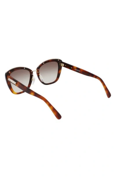 Longchamp Roseau 53mm Gradient Rectangle Sunglasses In Brown