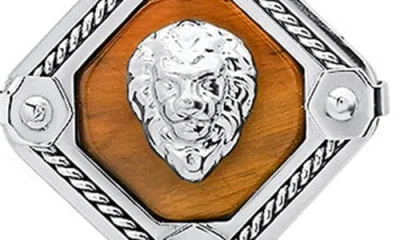 Hmy Jewelry Stainless Steel Tiger's Eye Pendant Necklace In Metallic