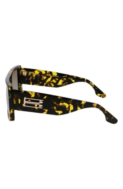 Victoria Beckham Vb Monogram 51mm Rectangular Sunglasses In Green