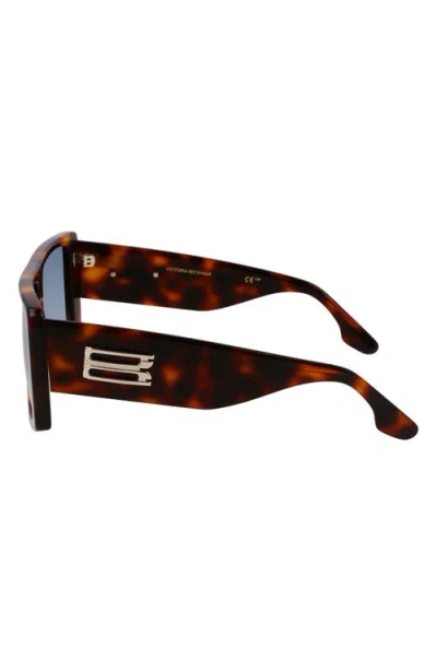 Victoria Beckham Vb Monogram 51mm Rectangular Sunglasses In Blue