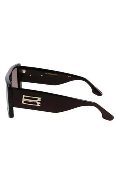 Victoria Beckham Vb Monogram 51mm Rectangular Sunglasses In Brown