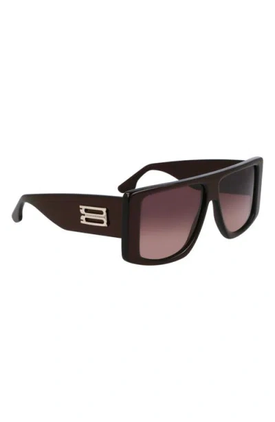 Victoria Beckham Vb Monogram 51mm Rectangular Sunglasses In Brown