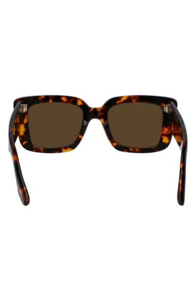 Victoria Beckham 52mm Monogram Modified Rectangular Sunglasses In Brown