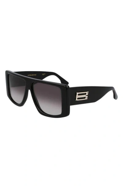 Victoria Beckham Vb Monogram 51mm Rectangular Sunglasses In Black