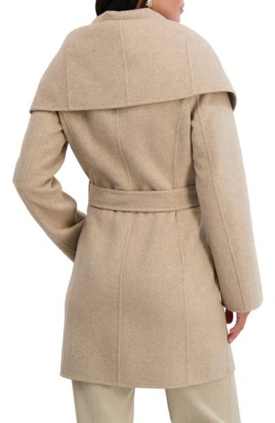 Tahari Marilyn Wool Blend Coat In Neutral