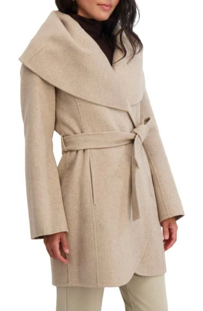 Tahari Marilyn Wool Blend Coat In Neutral