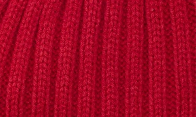 Calvin Klein Faux Fur Pompom Beanie In Red