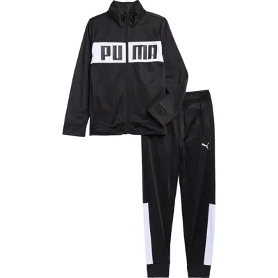 Puma Kids' Tricot Track Jacket & Joggers Set In Black