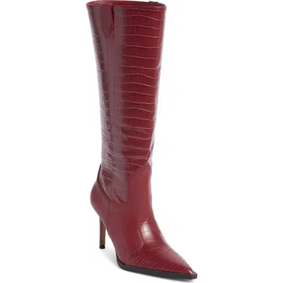 Steven New York Lanza Knee High Boot In Red