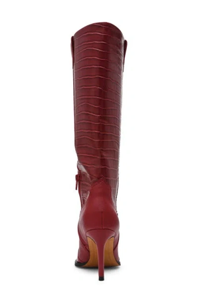 Steven New York Lanza Knee High Boot In Red