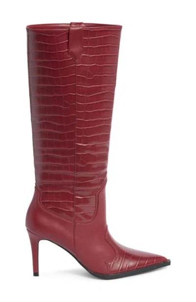 Steven New York Lanza Knee High Boot In Red