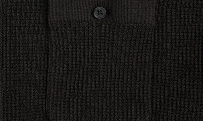 Scotch & Soda Short Sleeve Knit Button-up Shirt In Black