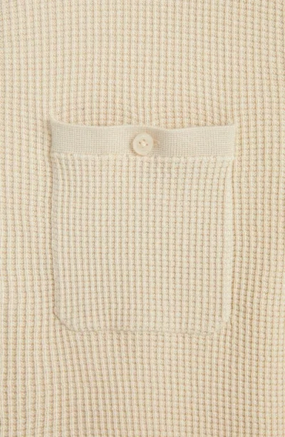 Scotch & Soda Short Sleeve Knit Button-up Shirt In Neutral