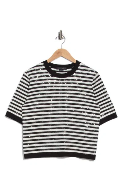 Sanctuary Sequins Short Sleeve Knit Sweater In Multi