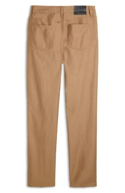 Scotch & Soda Dobby Stretch Cotton Straight Leg Pants In Brown