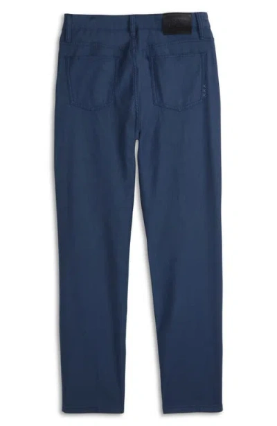 Scotch & Soda Dobby Stretch Cotton Straight Leg Pants In Blue
