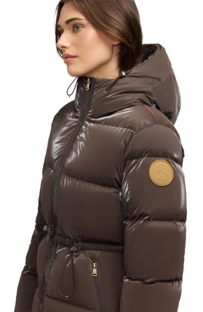 Scotch & Soda Enola Water Repellent Channel Quilted Down Jacket In Brown