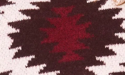 Vince Camuto Geo Pattern Drop Shoulder Sweater In Red