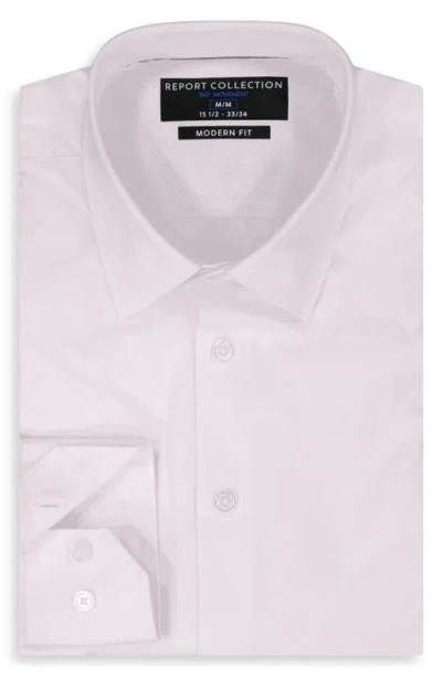 Report Collection 360° Movement Modern Fit Stretch Dress Shirt In White