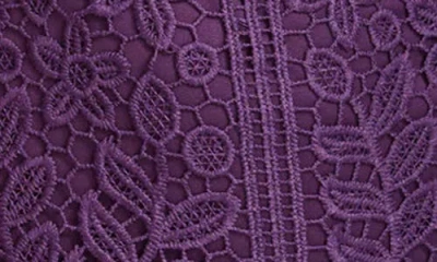 Siena Stripe Floral Lace Dress In Purple