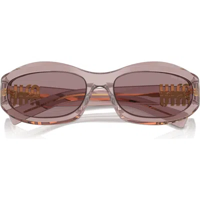 Miu Miu 61mm Oval Sunglasses In Brown