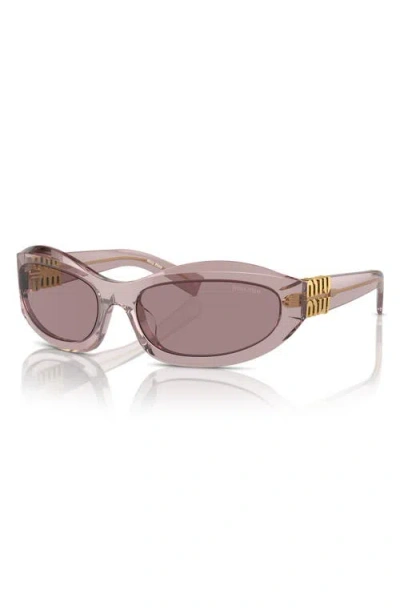 Miu Miu 61mm Oval Sunglasses In Brown