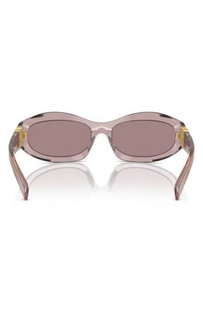Miu Miu 61mm Oval Sunglasses In Brown