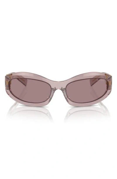 Miu Miu 61mm Oval Sunglasses In Brown