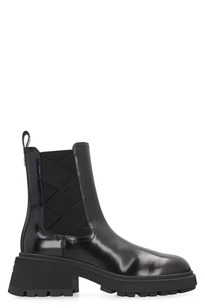 Jimmy Choo Leather Ankle Boots Chunky Sole In Black