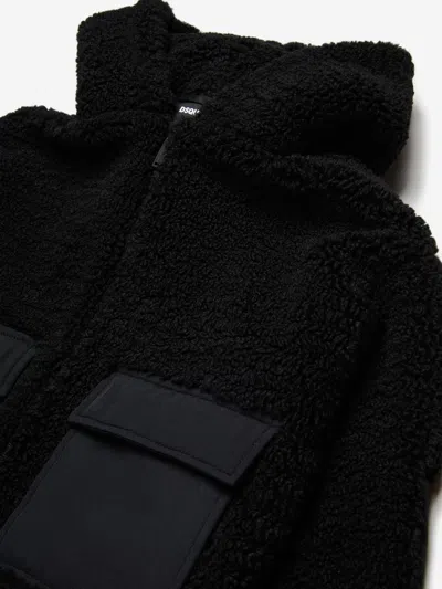 Dsquared2 Kids Teddy Fleece Icon Jacket In Black
