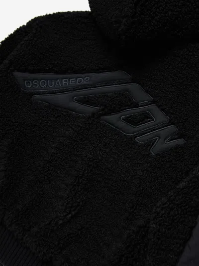 Dsquared2 Kids Teddy Fleece Icon Jacket In Black