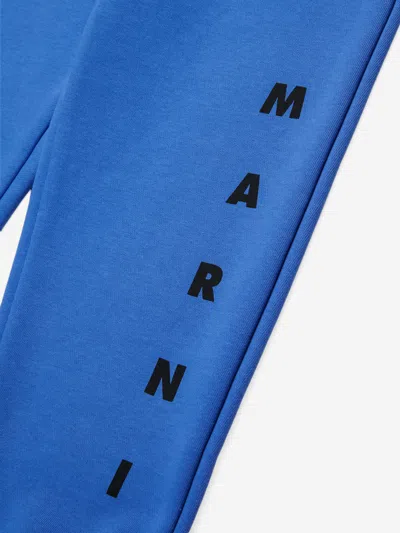 Marni Kids Logo Joggers In Blue