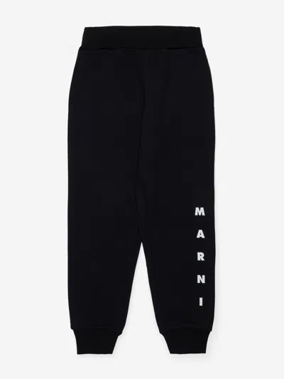 Marni Kids Logo Joggers In Black