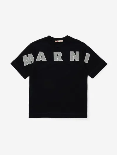 Marni Kids Logo T-shirt In Black