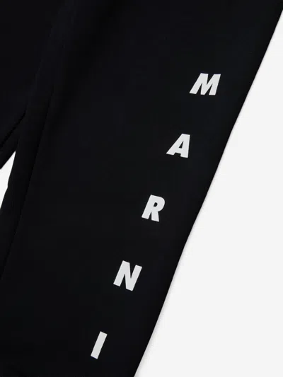 Marni Kids Logo Joggers In Black
