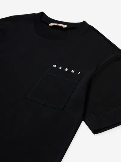 Marni Kids Pocket Logo T-shirt In Blue
