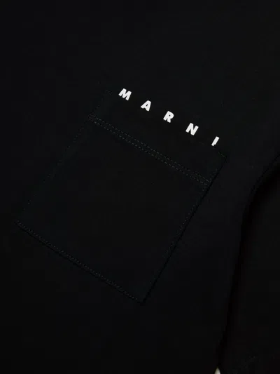 Marni Kids Pocket Logo T-shirt In Blue