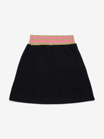Marni Kids' Fleece Short Skirt With Elastic Stripes In Black