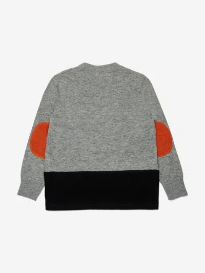Marni Kids Wool Logo Jumper In Gray